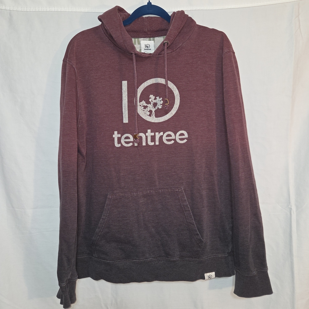 Tentree Lg Ombre Burgundy Grey Women's Hoodie